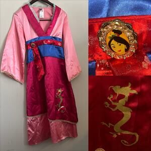 Vintage Disney Store rare Mulan Big Girls Play Pretend Dress Up Kimono (0612)